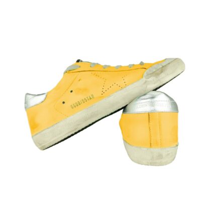 Golden Goose - Sunshine Yellow Leather Sneakers with Silver Accents