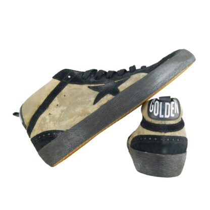 Golden Goose - Sleek Black and Beige Suede Sneakers