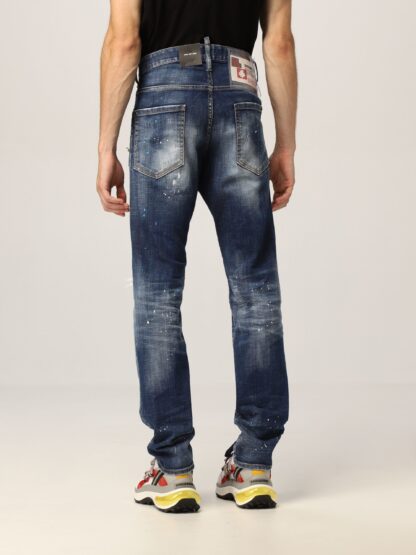 Dsquared² - Slim Fit Distressed Denim with Paint Detail