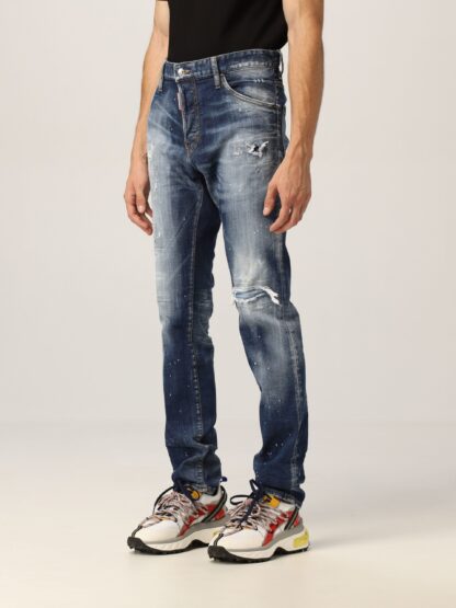 Dsquared² - Slim Fit Distressed Denim with Paint Detail