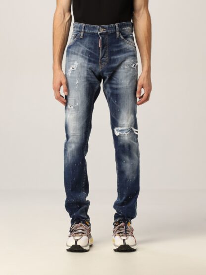 Dsquared² - Slim Fit Distressed Denim with Paint Detail