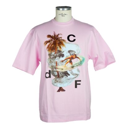 Comme Des Fuckdown - Italian Crewneck Graphic Tee in Pink