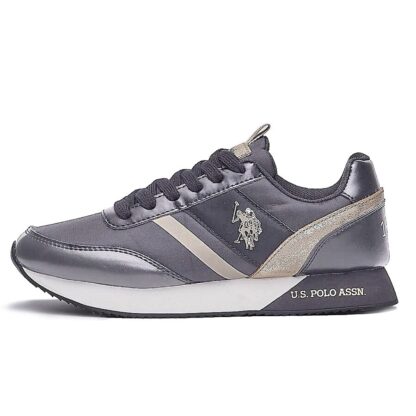 U.S. POLO ASSN. - Eco-Friendly Casual Grey Sneakers with Silver Accents