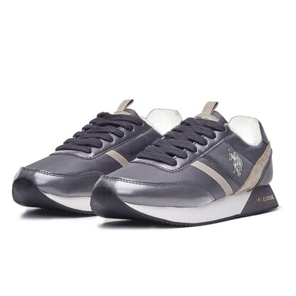 U.S. POLO ASSN. - Eco-Friendly Casual Grey Sneakers with Silver Accents