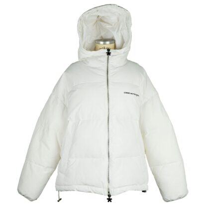 Comme Des Fuckdown - Chic White Down Jacket with Iconic Print