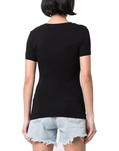 Love Moschino - Glitter Logo Cotton Tee in Black