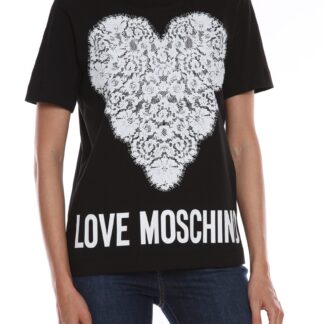 Love Moschino - Chic Embroidered Heart Logo Cotton Tee