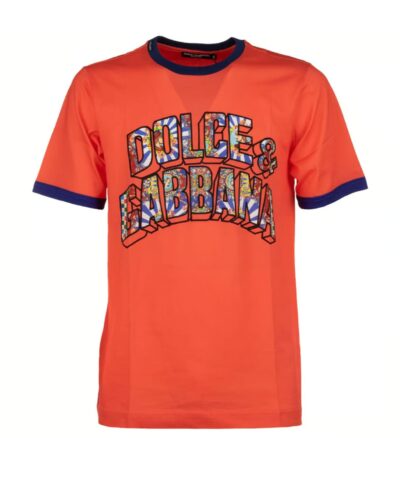 Dolce & Gabbana - Sicilian Print Orange Cotton Tee