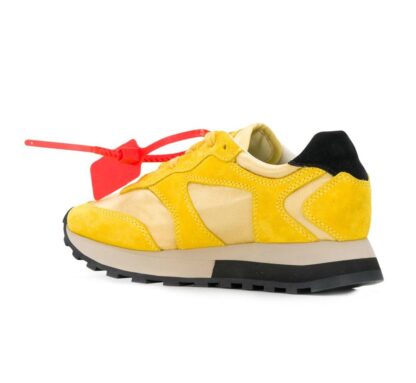 Off-White - Sleek Calfskin Sneakers with Suede Accents