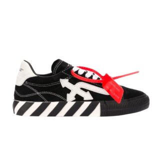 Off-White - Sleek Black Calfskin Sneakers with Suede Accents