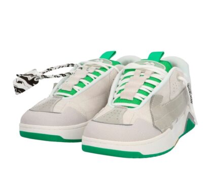 Off-White - Sleek Grey Suede Sneakers with Vibrant Accents