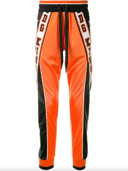 Dolce & Gabbana - Silk-Detailed Designer Pants in Vibrant Orange