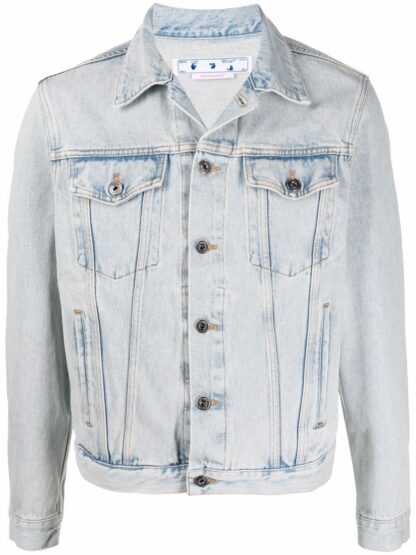 Off-White - Iconic Printed Light Blue Denim Jacket