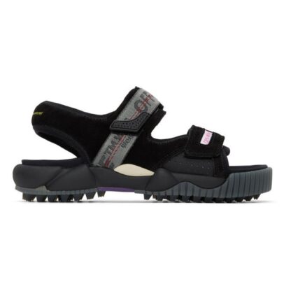 Off-White - Elegant Trekking Sandals in Black with Suede Accents