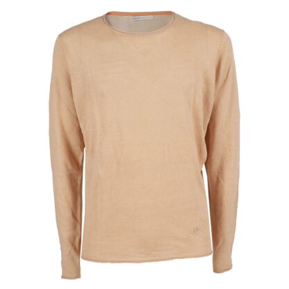 Yes Zee - Elegant Beige Cotton Crew Neck Sweater for Men