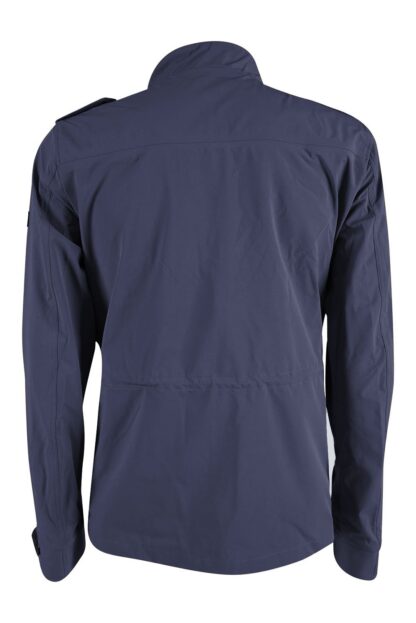 Yes Zee - Sleek Blue Windbreaker with Multi-Pocket Design