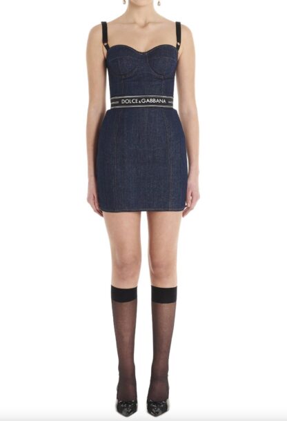 Dolce & Gabbana - Chic Blue Denim Logo Dress