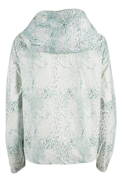 Yes Zee - Chic Snakeskin Effect Hooded Jacket in Lush Green