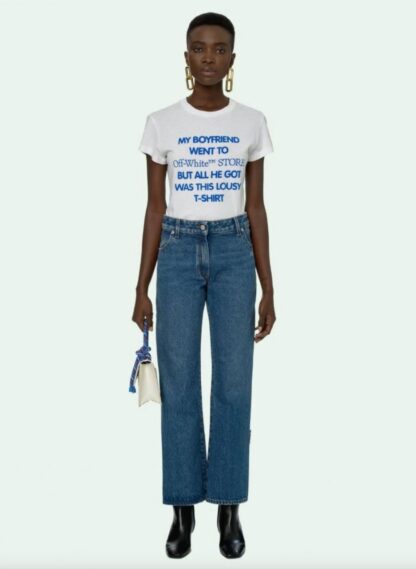 Off-White - Chic Denim Blue Cotton Pants - Made in Italy