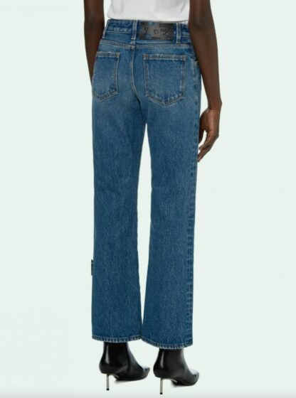 Off-White - Chic Denim Blue Cotton Pants - Made in Italy