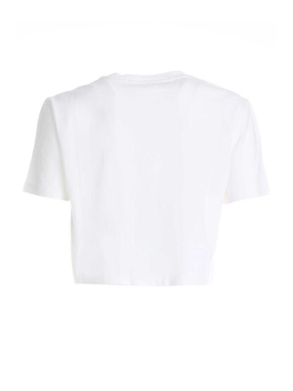 Off-White - Crisp White Cropped Logo Tee