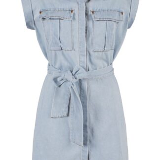 Yes Zee - Chic Sleeveless Denim Dress with Pockets