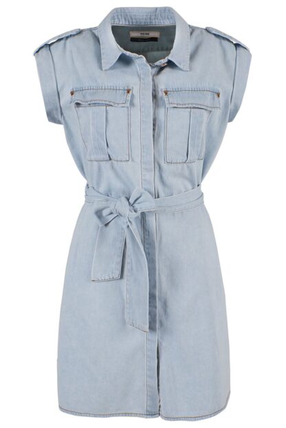 Yes Zee - Chic Sleeveless Denim Dress with Pockets