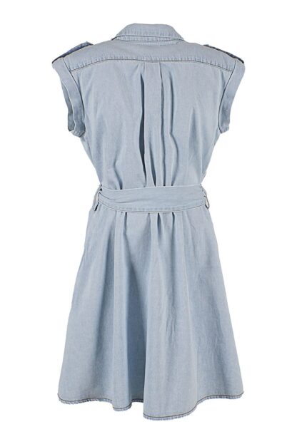 Yes Zee - Chic Sleeveless Denim Dress with Pockets