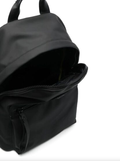 Plein Sport - Sleek Black Designer Backpack with Relief Logo