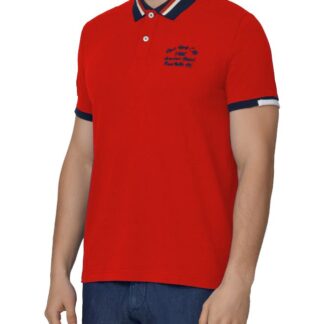 Fred Mello - Chic Red Cotton Blend Polo with Embroidered Logo