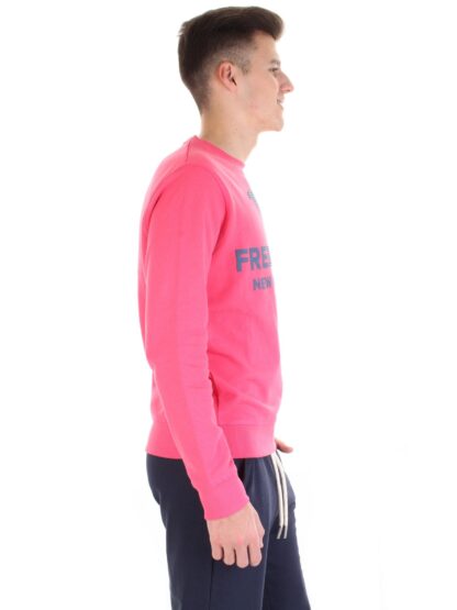 Fred Mello - Fuchsia Crew Neck Cotton Sweatshirt with Logo