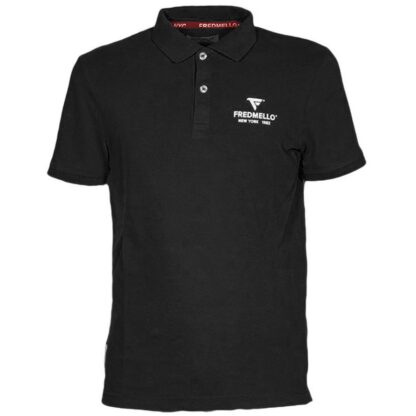 Fred Mello - Embossed Logo Cotton Blend Polo - Black