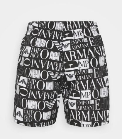 Emporio Armani - Sleek Multi-Logo Designer Beach Shorts