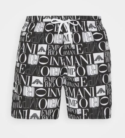 Emporio Armani - Sleek Multi-Logo Designer Beach Shorts