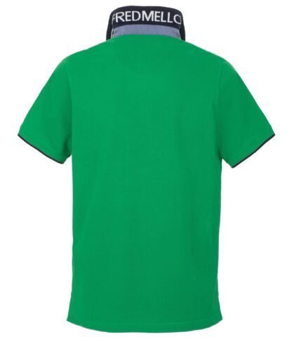 Fred Mello - Elegant Green Cotton Polo with Contrast Collar