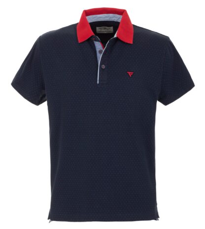 Fred Mello - Chic Cotton Polo with Red Dot Prints & Contrasting Collar