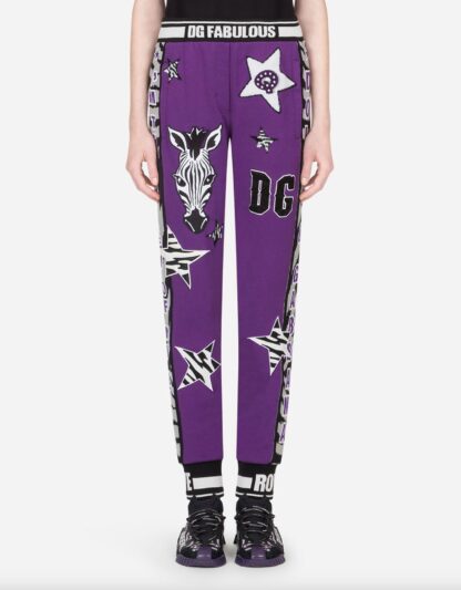 Dolce & Gabbana - Sequin Embellished Cotton Pants - Radiant Purple