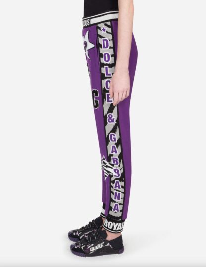 Dolce & Gabbana - Sequin Embellished Cotton Pants - Radiant Purple