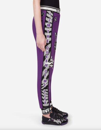 Dolce & Gabbana - Sequin Embellished Cotton Pants - Radiant Purple