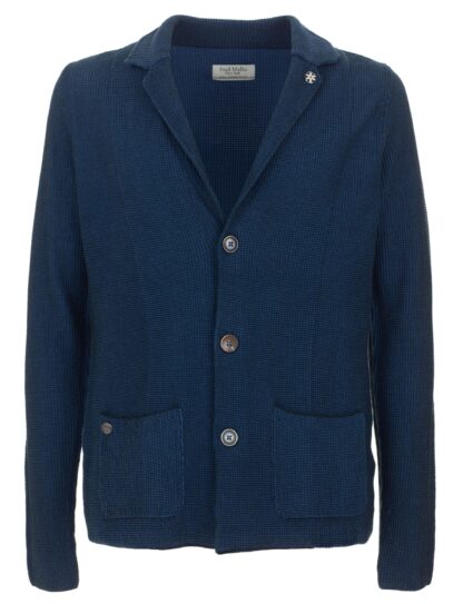 Fred Mello - Elegant Cotton Men's Casual Blue Jacket