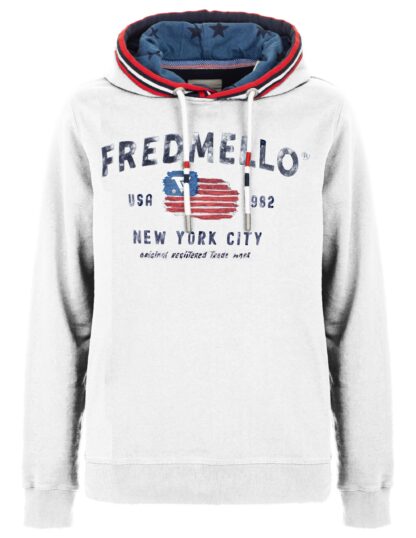 Fred Mello - Graphic Hooded Sweatshirt with Drawstring