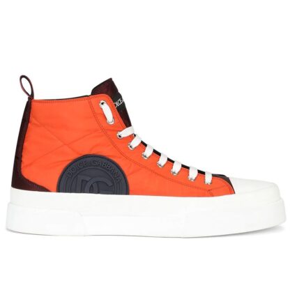 Dolce & Gabbana - Quilted Satin High-Top Sneakers in Multicolor