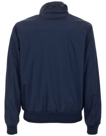 Fred Mello - Sleek Blue Windbreaker With Concealed Hood