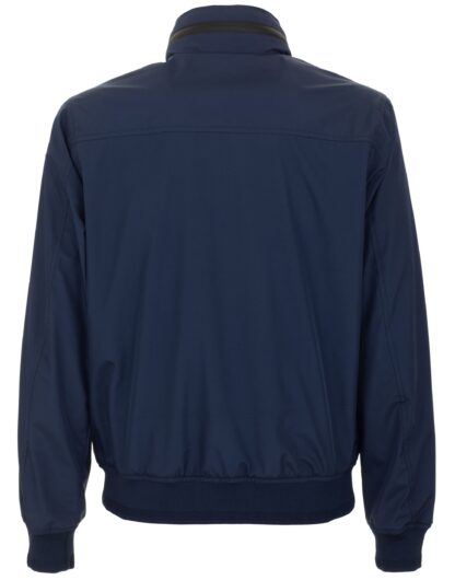 Fred Mello - Sleek Blue Windbreaker With Concealed Hood