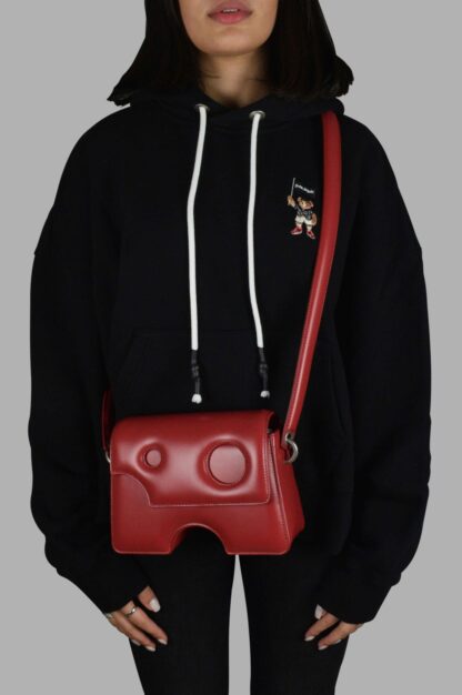 Off-White - Chic Red Leather Crossbody Bag - Italian Elegance