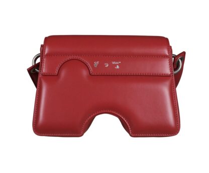 Off-White - Chic Red Leather Crossbody Bag - Italian Elegance