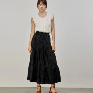 Gant - Chic White Denim Midi Skirt with Logo Detail