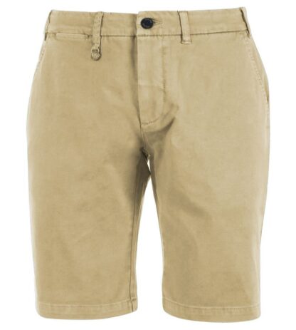 Yes Zee - Beige Cotton Blend Bermuda Shorts