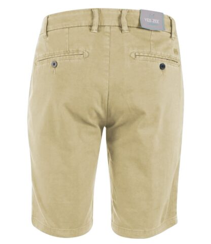 Yes Zee - Beige Cotton Blend Bermuda Shorts