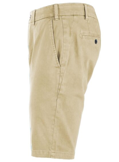 Yes Zee - Beige Cotton Blend Bermuda Shorts